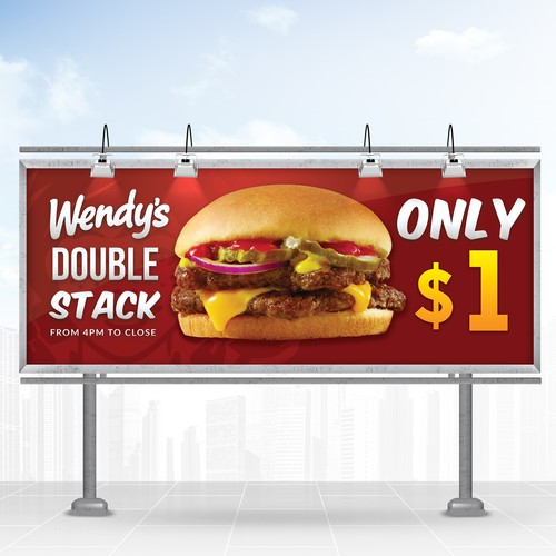 Fast food design with the title 'Wendy's Double Stack Banner'
