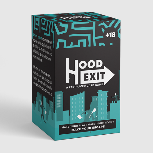 Game packaging with the title 'Packaging concept for card game '