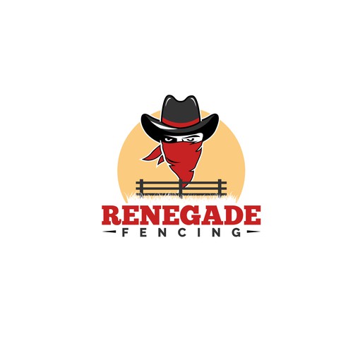 Fencing design with the title 'Renegade Fencing: logo design for fencing company'