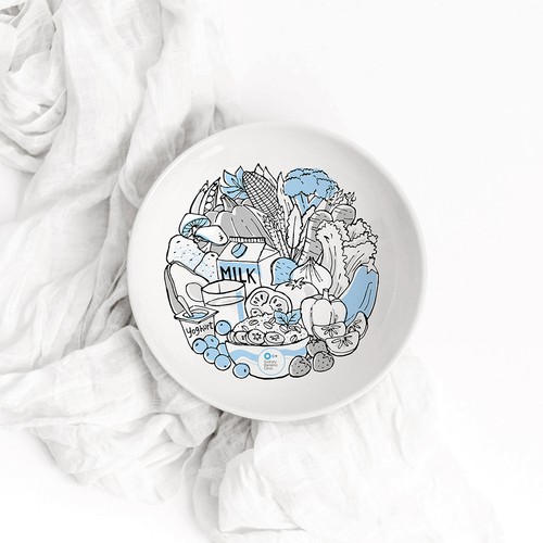 Health artwork with the title 'Illustration of Healthy Foods, for Dietician Bowl/ Plate'