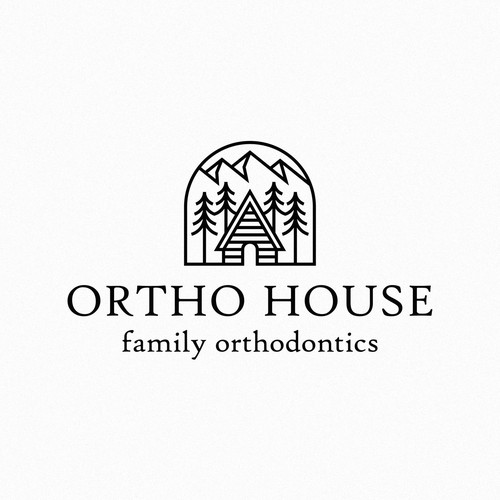 Mountain brand with the title 'Orthodontics logo and brand identity with rural themes'