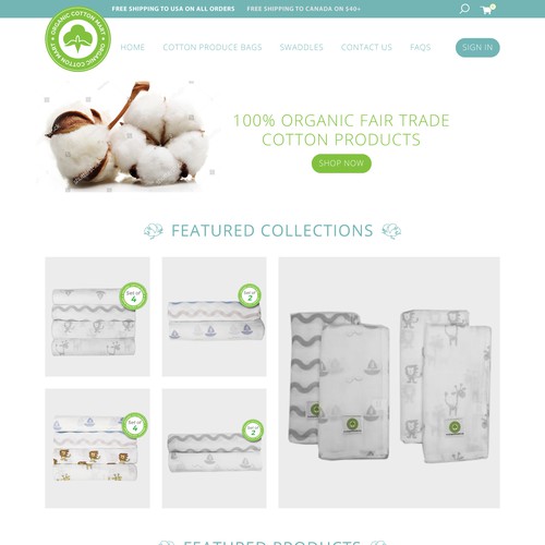 Organic website with the title 'Website design'