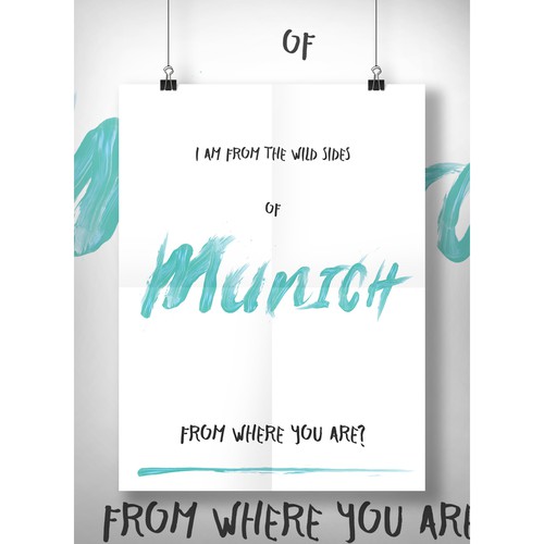 Color artwork with the title 'Poster for the beautiful city of Munich'