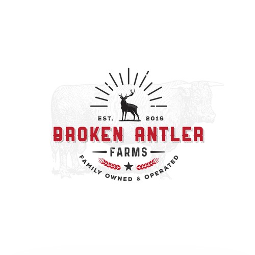 Family business logo with the title 'Logo concept for family owned cattle farm'