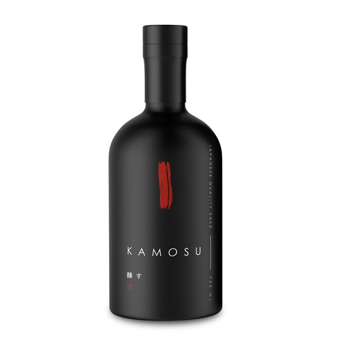 Japanese design with the title 'KAMOSU sake'
