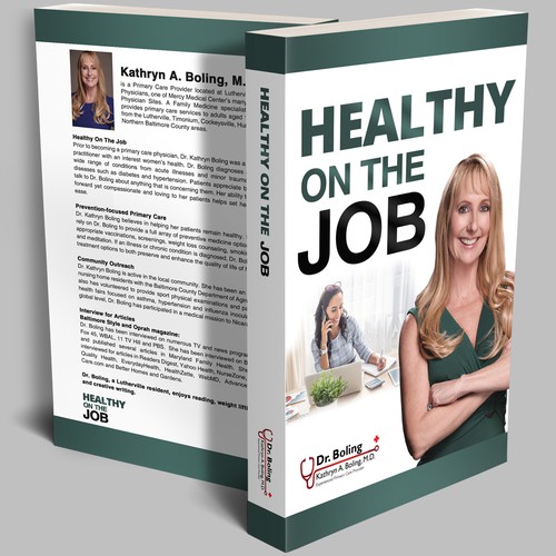 Medical book cover with the title 'Healthy on the job cover for book and e-book '