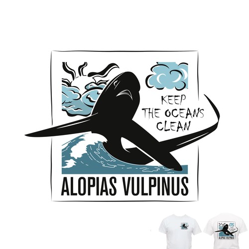 Ocean t-shirt with the title 'Illustration für ein T-Shirt'