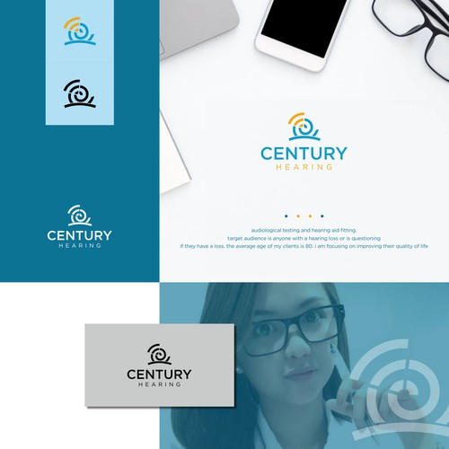 Snail logo with the title 'Century Hearing'