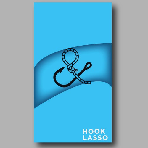 Two-color design with the title 'Turn Hook & Lasso's new logo into a brilliant business card'