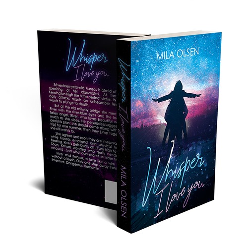 Galaxy book cover with the title 'Book cover Whisper I Love You'