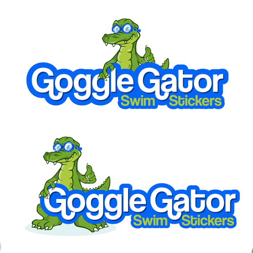 Alligator logo with the title 'Goggle Gator Swim Stickers'