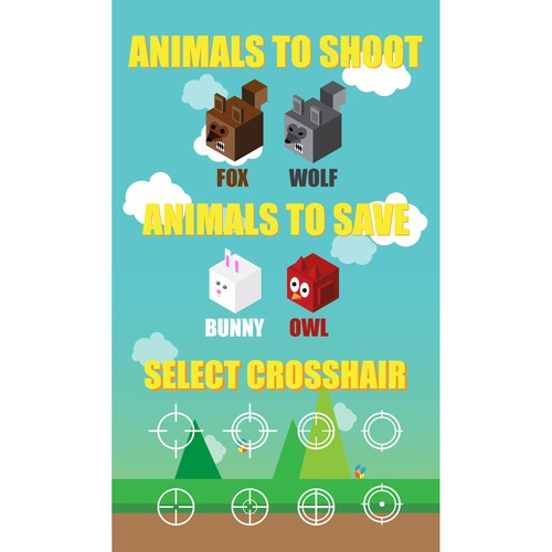Shooter design with the title 'Animal Hunter'
