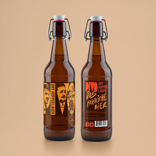 Craft label with the title 'Label design for PIVO craft beer.'
