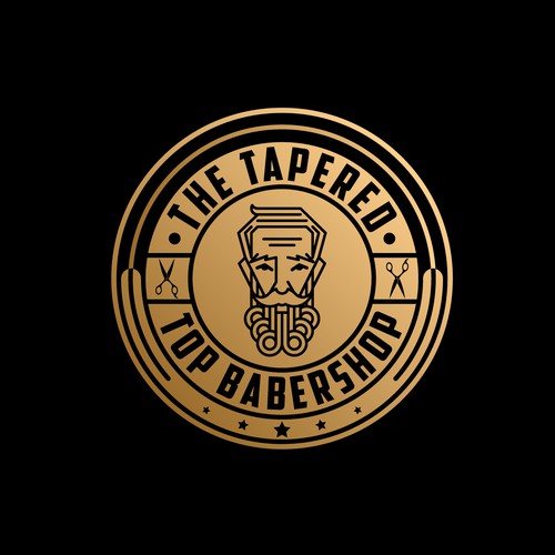 Barber logo with the title 'The Taperde Barbershop'