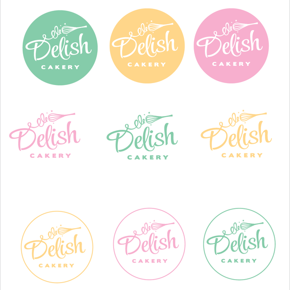Whisk logo with the title 'Create an eye catching logo for Delish Cakery!'