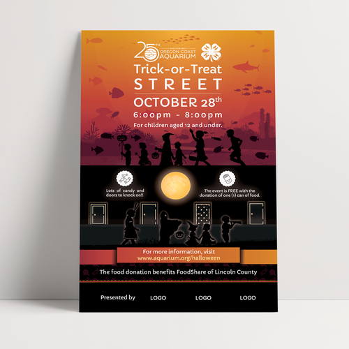 Aquarium design with the title 'Tricky or Treat Street'