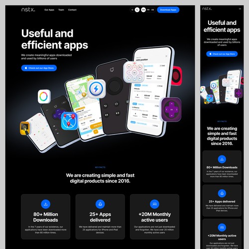Company website with the title 'Website proposal for iOS app development studio.'