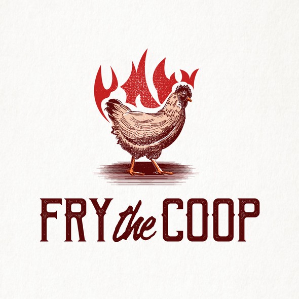 Humorous logo with the title 'Fry the Coop'