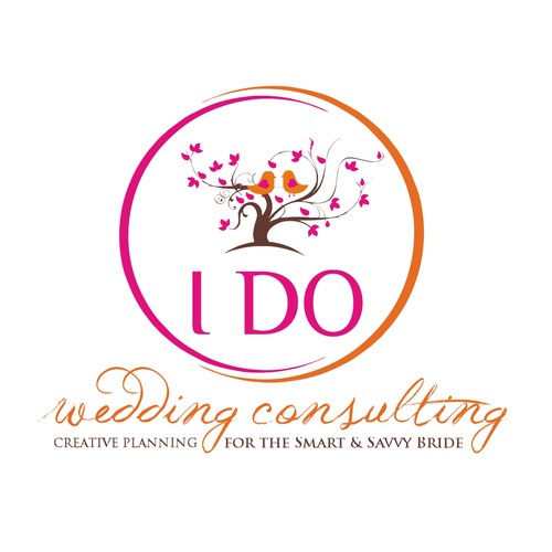 Orange and pink logo with the title '"I DO"  Wedding Consulting'