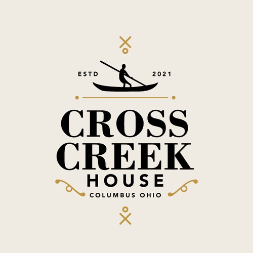 Creek logo with the title 'Cross Creek House Logo Design'