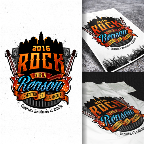 Concert logo with the title 'Create a logo for a Children's Benefit Concert "ROCK FOR A REASON BALL 2016"'