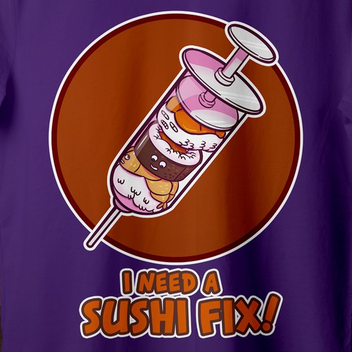 Restaurant t-shirt with the title 'Illustration for Sushi T-shirt'
