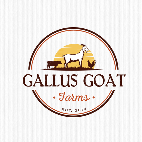 Goat farm logo with the title 'Logo design concept for "Gallus Goat Farms"'