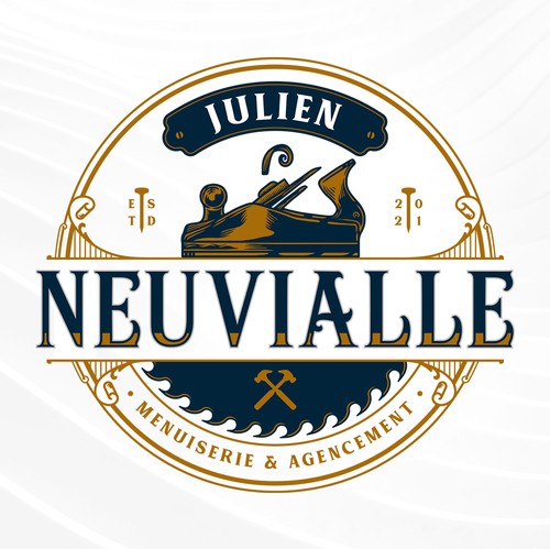 Carpentry design with the title 'JULIEN NEUVIALLE'