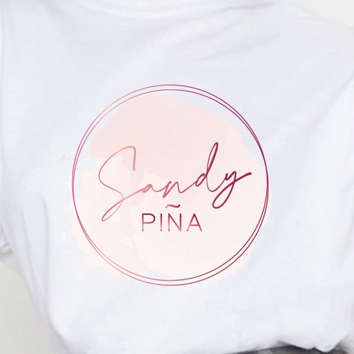 Pastel logo with the title 'watercolor pastel pink logo'