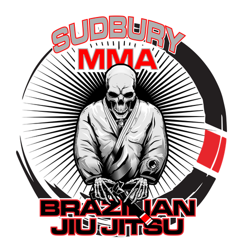 Skeleton logo with the title 'Sudbury MMA Brazilian Jiu Jitsu'