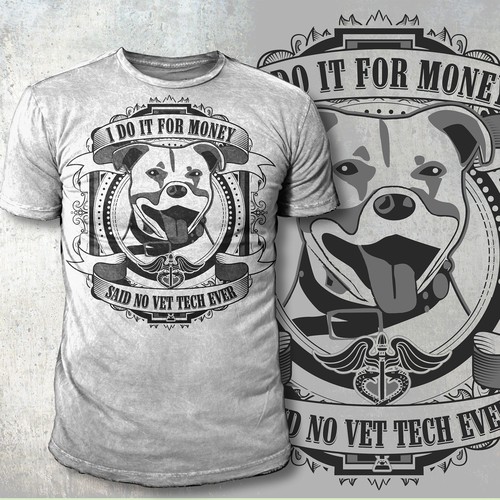 Dog t-shirt with the title 'Vet tech t-shirt'