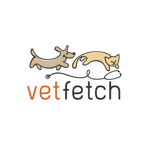 Stethoscope logo with the title 'dog & cat'