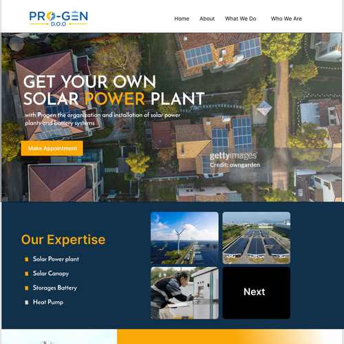 Solar system design with the title 'solar power'