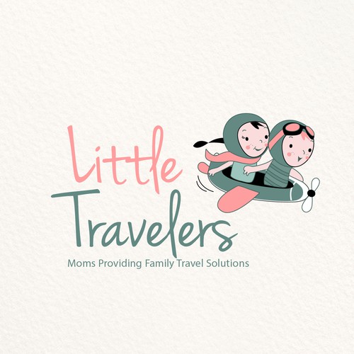 Plane design with the title 'Little Travelers logo'