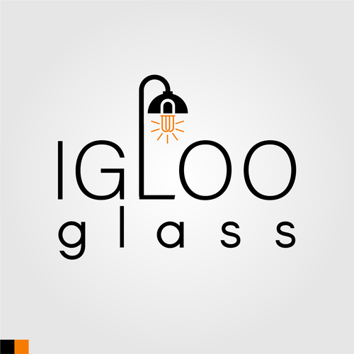 Lamp logo with the title 'Elegant “Igloo Glass” Logo with Lamp Icon — Minimalist Modern Design'