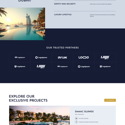 Landing page design for Dubai Real Estate