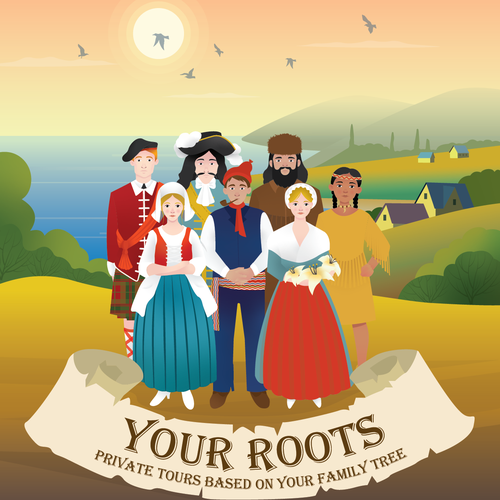 Family tree design with the title 'Your Roots- Poster Design entry'