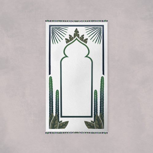 Prayer design with the title 'Conceptual Prayer Mat Design'