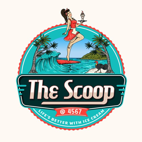 Turkey design with the title 'The Scoop @ 4567'