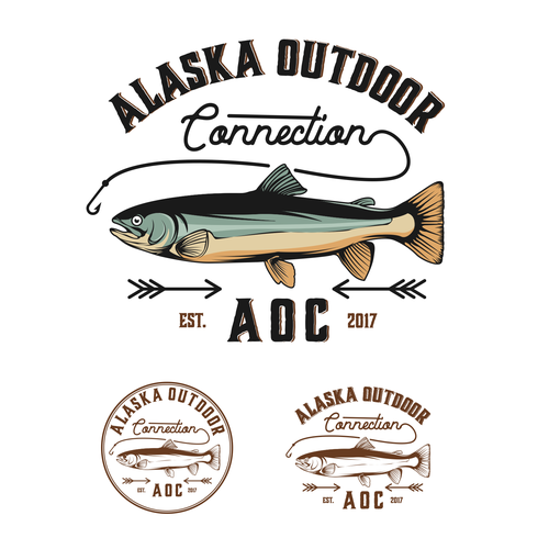 Fish logo with the title 'Alaska Outdoor Connection Logo'