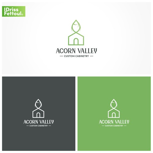Architecture logo with the title 'Acorn Valley Custom Cabinetry'
