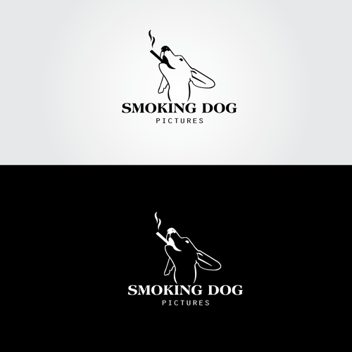 Dog logo with the title 'FOR SALE - smoking dog'