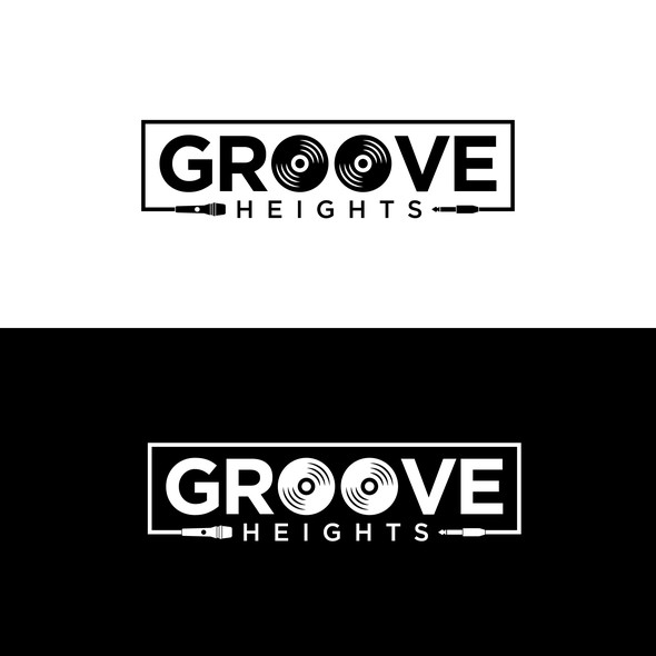 Record label logo with the title 'Logo design concept for Groove Heights'