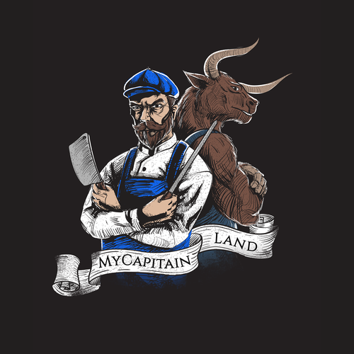 Food t-shirt with the title 'Create a design of butcher "vintage with style"'