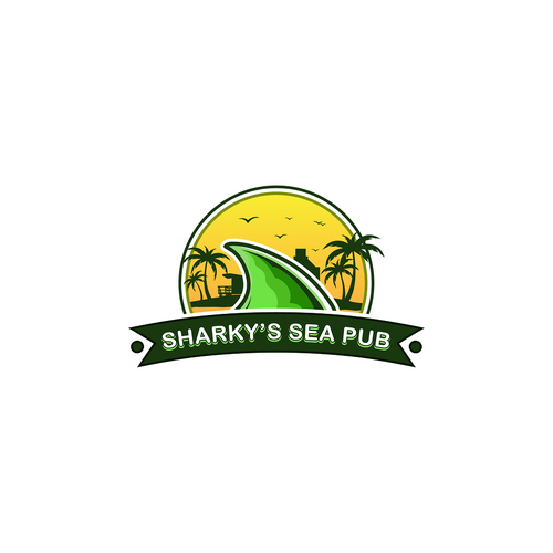 Pub logo with the title 'Sharky's Sea Pub'