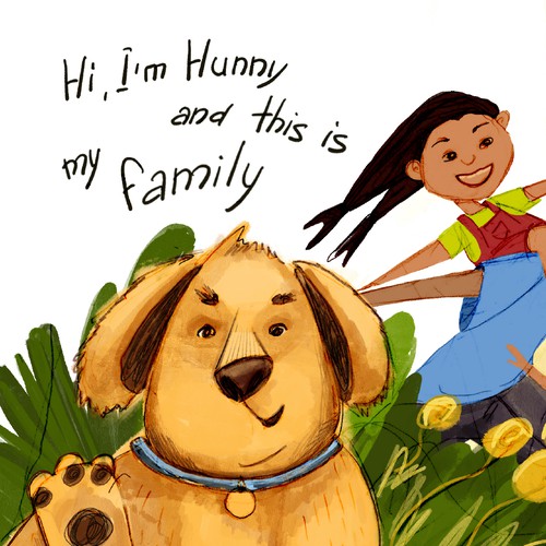 Picture book artwork with the title 'Sketch-illustration for children's book'