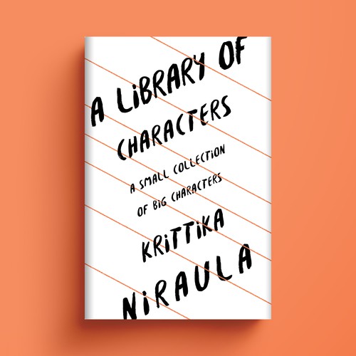Creative design with the title 'a library of characters '