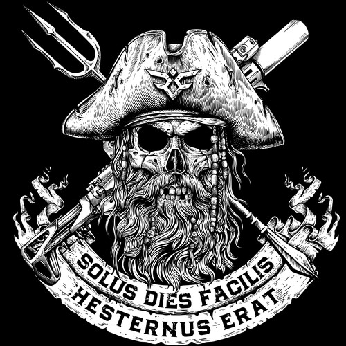 Spear design with the title 'solus dies facilis'