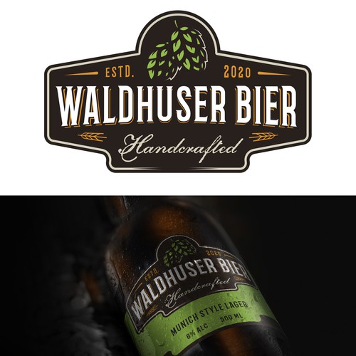 Beer logo with the title 'Waldhuser Bier Brewery'