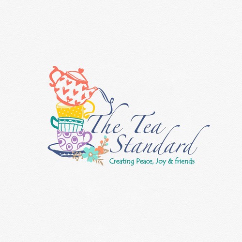 Tea logo with the title 'Wacky logo for start up Tea company'